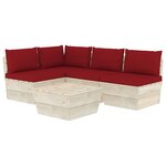 vidaXL Salon de jardin palette 5 Pièces avec coussins bois d'épicéa
