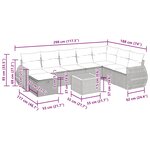 vidaXL Salon de jardin avec coussins 9 Pièces beige résine tressée