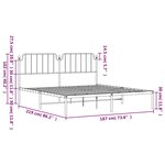 vidaXL Cadre de lit métal sans matelas avec tête de lit noir 183x213cm