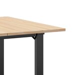 vidaXL Table à manger cadre en O 80x80x75 cm bois de pin massif acier