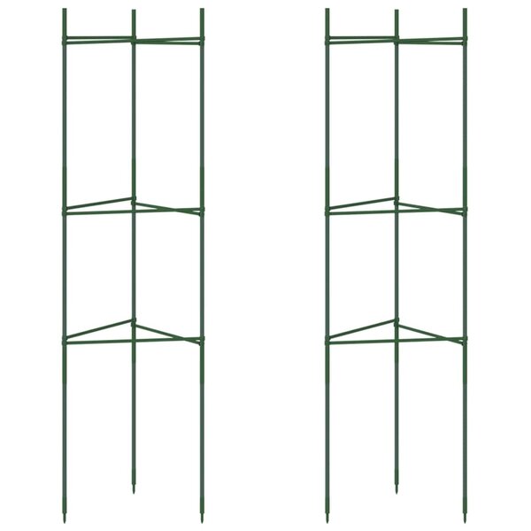 vidaXL Cage à tomates 2 Pièces 116 cm acier et PP