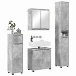 vidaXL Ensemble de mobilier de salle de bain 4 Pièces Gris béton