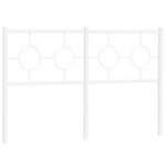 vidaXL Tête de lit métal blanc 140 cm