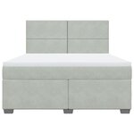 vidaXL Sommier à lattes de lit et matelas Gris clair 180x200cm Velours