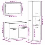 vidaXL Ensemble de meubles de salle de bain 3 pièces Vieux Bois Bois massif