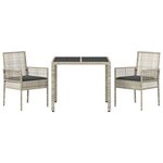 vidaXL Ensemble de salle à manger pour jardin 3 Pièces Gris clair