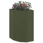vidaXL Jardinière d'Angle Vert olive 30 x 30 x 50 cm Acier
