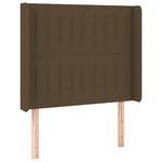 vidaXL Tête de lit à LED Marron foncé 103x16x118/128 cm Tissu