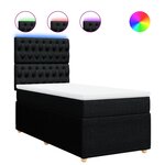 vidaXL Sommier à lattes de lit avec matelas Noir 90x190 cm Tissu