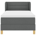 Lit Box Spring avec Matelas vidaXL Gris Foncé 100x200 cm Tissu