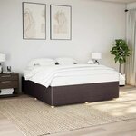 vidaXL Cadre de lit sans matelas marron foncé 180x200 cm tissu