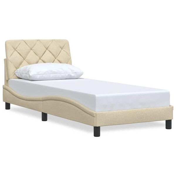 vidaXL Cadre de lit sans matelas crème 90x200 cm tissu