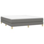vidaXL Sommier à lattes de lit avec matelas Gris foncé 180x200cm Tissu