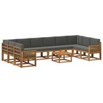 vidaXL Ensemble de canapés d'extérieur 11 pc Naturel et Anthracite