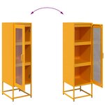 vidaXL Buffet haut jaune moutarde 36x39x123 cm acier laminé à froid