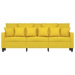 vidaXL Canapé à 3 places Jaune clair 180 cm Tissu