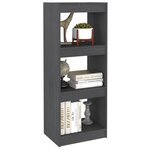 vidaXL Bibliothèque/Séparateur de pièce Gris 40x30x103 5 cm Pin massif