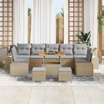 vidaXL Ensemble de canapé de jardin 10 Pièces Beige et Gris clair