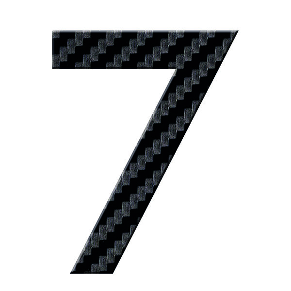 Numéro 7-Numéro adhésif pour boîtes aux lettres - Vinyle épais texturé, hauteur 50 mm - Carbone