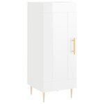 vidaXL Buffet haut Blanc brillant 34 5x34x180 cm Bois d'ingénierie