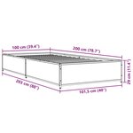 vidaXL Cadre de lit sans matelas noir 100x200 cm