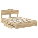 vidaXL Lit de Rangement Chêne Sonoma 160 x 200 cm Bois d'ingénierie