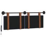vidaXL Tête de lit suspendue Avec lumière LED Bleu denim PU antique