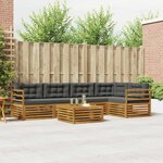 vidaXL Ensemble de canapés d'extérieur 6 Pièces Naturel et Anthracite