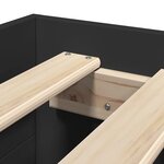 vidaXL Cadre de lit noir 75x190 cm bois d'ingénierie