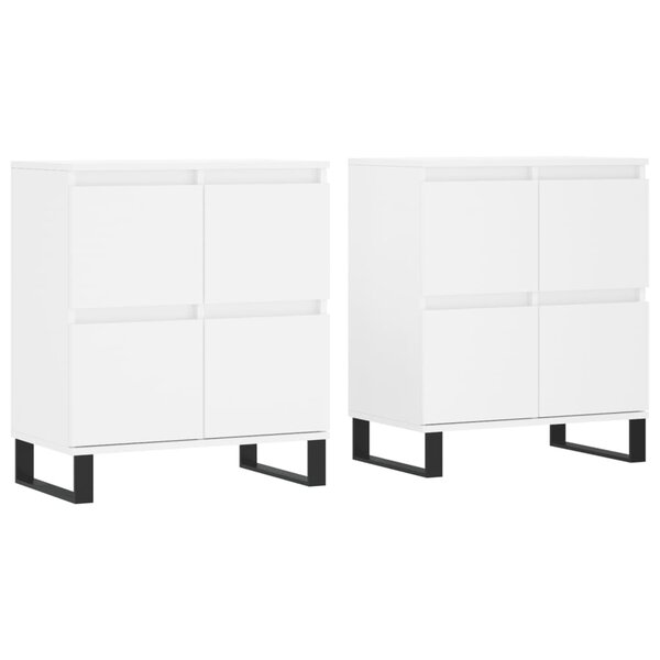 vidaXL Buffets 2 Pièces blanc bois d'ingénierie