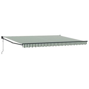 vidaXL Auvent rétractable Vert et blanc 450 x 300 x 165 cm