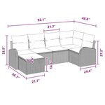 vidaXL Ensemble de canapé de jardin 6 Pièces Marron et rouge Poly rotin