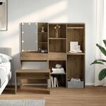 vidaXL Ensemble de coiffeuse avec LED chêne artisanal bois ingénierie