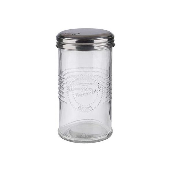 Sucrier doseur OLD FASHIONED  acier inoxydable/verre APS