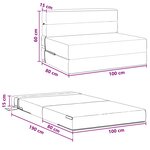 vidaXL Canapé-lit pliable Bleu 100 x 80 x 60 cm Tissu
