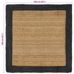 vidaXL Tapis de surface Gris foncé 160 x 160 cm Jute