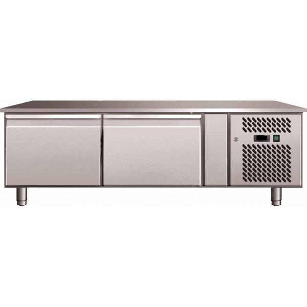 Soubassement réfrigéré 172 l 2 portes gn1/1 - l2g - r600a - acier inoxydable2pleine x700xmm
