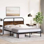 vidaXL Cadre de lit sans matelas 140x190 cm chêne fumé bois ingénierie