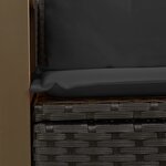 vidaXL Canapé de jardin avec coussins 2 places en polyrotin noir