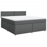 vidaXL Sommier à lattes de lit avec matelas Gris foncé 180x200cm Tissu
