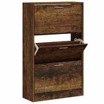 vidaXL Armoire à chaussures Chêne fumé 63x24x103 cm Bois d'ingénierie