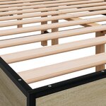 vidaXL Cadre de lit chêne sonoma 120x200 cm bois d'ingénierie et métal