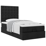 vidaXL Lit ottoman avec matelas noir 100x200 cm tissu
