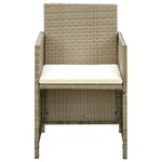 vidaXL Salon de jardin avec coussins 4 Pièces beige résine tressée