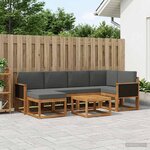 vidaXL Ensemble de canapés d'extérieur 7 Pièces Naturel et Anthracite