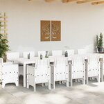 vidaXL Ensemble de salle à manger pour jardin 15 Pièces Blanc Rattan Polt