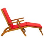 vidaXL Chaise longue inclinable et pliable avec coussin 2 Pièces Rouge