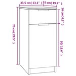 vidaXL Armoire de bureau noir 33 5x50x75 cm bois d'ingénierie