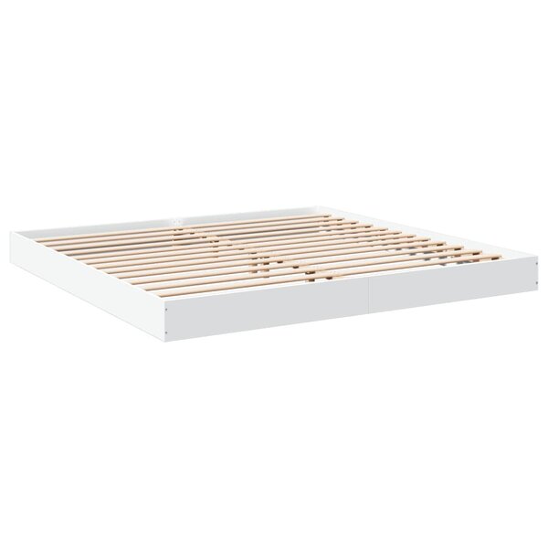 vidaXL Cadre de lit blanc 200x200 cm bois d'ingénierie