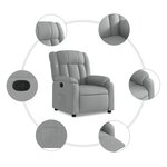 vidaXL Fauteuil inclinable en tissu gris clair